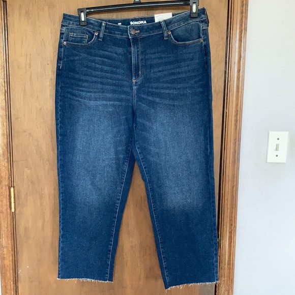 Sonoma high rise straight crop raw hem jean size 18 R - Picture 3 of 17
